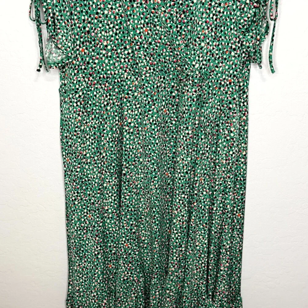 Torrid Midi A-Line Green Wrap Dress Size 4 4X 26 - Picture 5 of 10